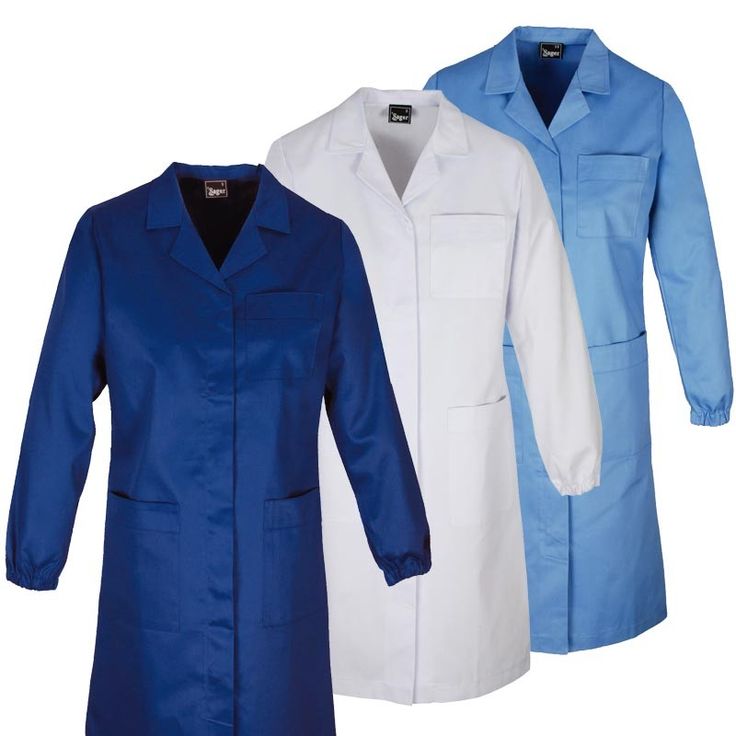 Blue, white and light-blue lab coats