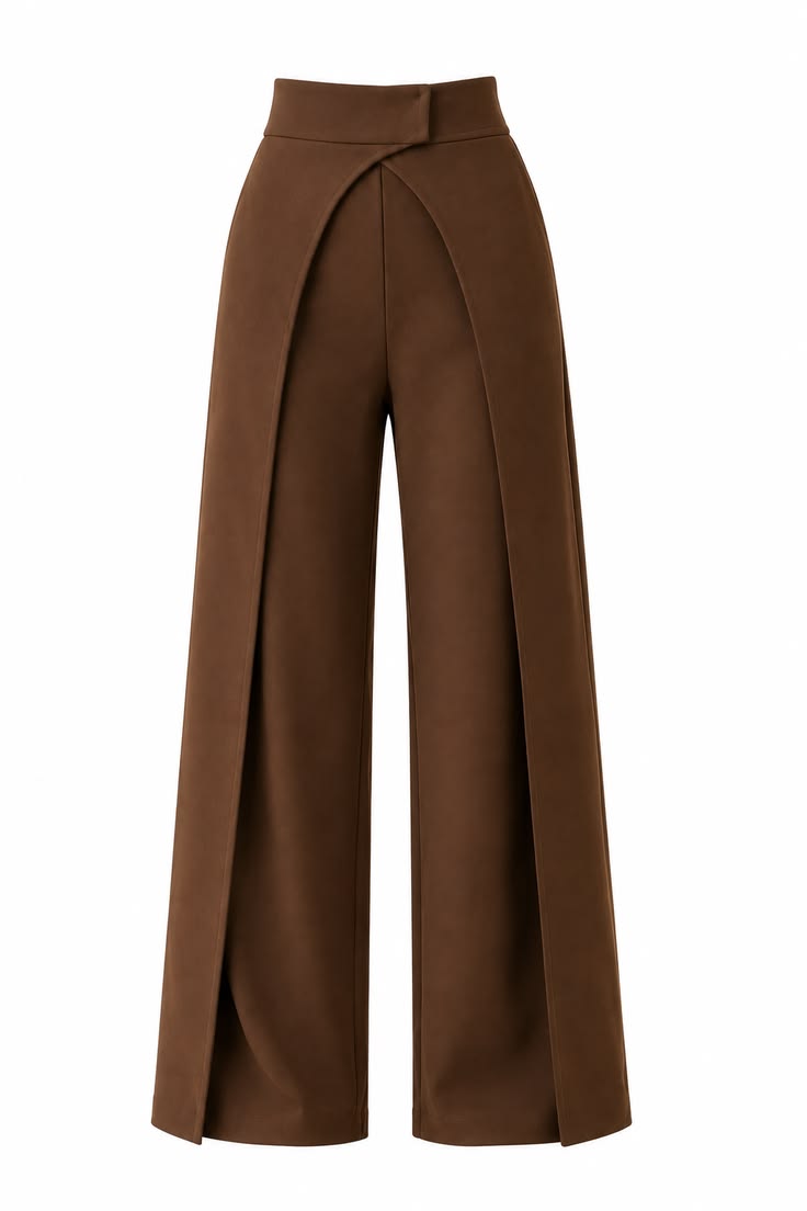 Taupe wide-leg trousers